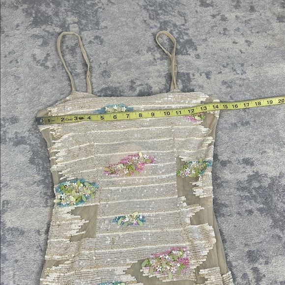 NWT La Fuori Whispering Blooms Ombre Embellished Sequin Tulle Gown Maxi Dress S - Picture 13 of 17